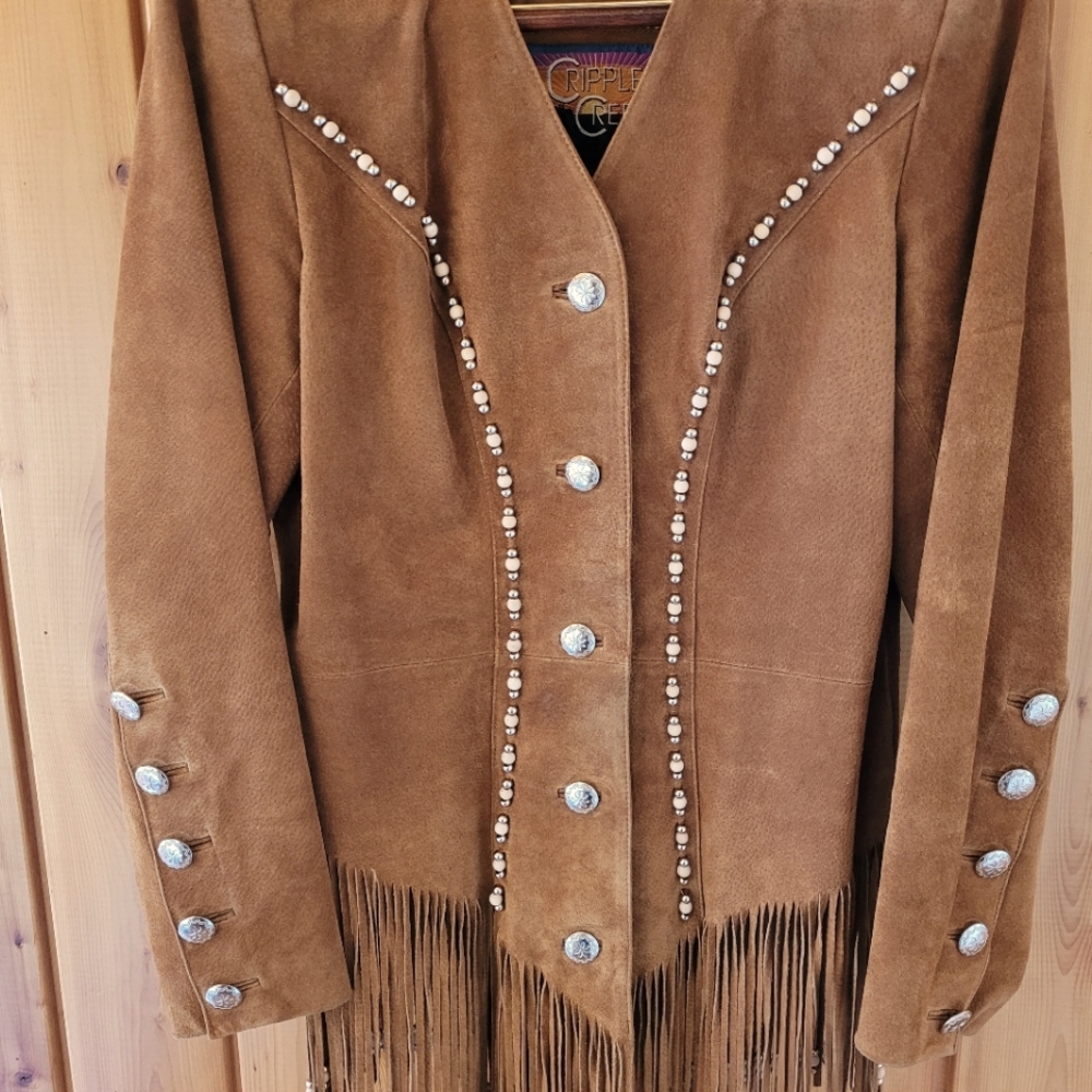 Vintage Cripple Creek suede calvery coat